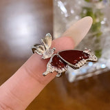 DAIIIBABYYY  -  Fashion Personalized Drip Glaze Butterfly Opening Ring for Women Korean Elegant Jewellery Holiday Party Exquisite Gifts
