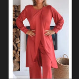 DAIIIBABYYY  -  Women's Long Sleeved Set Wide Leg Pants Set Irregular Fashion Casual Cross Size Two-piece Set