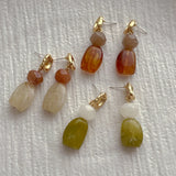 Daiiibabyyy  Korean Style Irregular Mix Color Contrasted Resin Hanging Dangle Earrings  for Women 14K Real Gold Plated Copper Jewelry