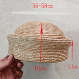 Daiiibabyyy  Fashion Summer Flat Beret Straw Hat Women's Sun Hat Circle Concave Top Beach Hat Church Derby Party