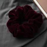 DAIIIBABYYY  -  Fashion Winter Headwear Black Velet curled edge Scrunchies for Hair Lady Elegant Hair Ties Elastic Hair  Bands Hair Accessories