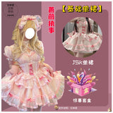 DAIIIBABYYY  -  Japan Lace Ruffle Bowknot Organza Pink Puffy Bubble Sleeves Lovely Lolita Princess Dress Cross Dresser Sissy Maid Role Play