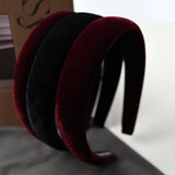 DAIIIBABYYY  -  High Grade Dark Red Velet Autumn Winter Hairbands for Girls and Women Headwear Hair Bands Hair Accessories