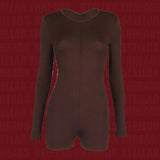 Daiiibabyyy  New Summer Collection for Europe and America! Long - Sleeve Front Design, Back Pleated, Waist - Baring Sexy Y2K - Style Skinny S