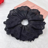 Daiiibabyyy  Large Elastic Hair Bands Rubber Bands Headwear 20cm Women Lace Scrunchies Ponytail Holders Tie Hair Hoop Large Plaid Scrunchy