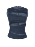 DAIIIBABYYY  -  Pure Sexy Hollow Out Imitation Denim Vest Top Women's Summer O-neck Slim Fit Tank Fashion Female Clothes
