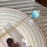 Daiiibabyyy  Modern Chinese Style Round Ball Metal Hairpin Fresh Advanced Sense Headwear Simplicity Alloy Hair Clip Headdress Stick