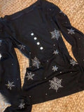 Daiiibabyyy  Y2k Aesthetics Shiner Snowflake Spring Vintage Tops Harajuku Slim Fit Grunge T-shirt Streetwear Button Casual Cropped Tshirts