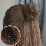DAIIIBABYYY  -  Synthetic Hair Bun Hair Claw Clip for Women Girls Ball Maker Head Bun Wigs Straight Clip Party Headwear Styling DIY Accessories