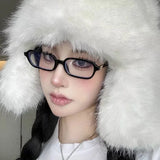 Daiiibabyyy  Women Vintage Small Square Frame Glasses Y2K Retro Harajuku Leopard Eyeglasses Reading Spectacle Blue Light Blocking Eyewears
