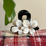 Daiiibabyyy  Korean Flower Hair Claw Clips for Women Blue Acrylic Acetate Hair Clips Cute Hair Accessories Girls Grip Crab Clamp Headwear