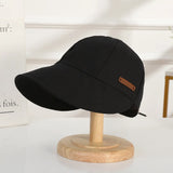 DAIIIBABYYY  -  Women's Foldable Sunhat Summer Outdoor Beach Fisherman Hat Sunscreen UV Protection Cap Adjustable Cotton Wide Brim Bucket Caps