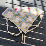 Daiiibabyyy  New Spring Summer Travel Headgear Handmade Knitted Headband Women Japan Korea Sweet Strap Headscarf Photo Triangle Towel