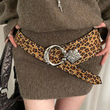 DAIIIBABYYY  -  Sexy Leopard Wide Belts Women Vintage American Y2k Waistband Western Wide Belt Women Waist Chain Waistband Dress Decoration