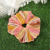 Daiiibabyyy  Large Pleated Hair Ropes Women Korean Simple Scrunchies Fashion Elastic Bohemia Headwear Hair Tie Rubber Bands Hair Accessories