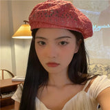 DAIIIBABYYY  -  Women's hat Sweet hollow breathable lace beret Summer thin breathable versatile casual fashion painter hat trend