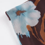 Daiiibabyyy  American Prairie Chic Flower Print Edible Tree Fungus Low Waist Gauze Vintage Skirts