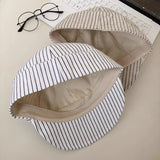 DAIIIBABYYY  -  Retro Japanese Simple Casual Striped Baseball Cap Men's and Women's Spring and Summer Literary Breathable Sunshade Sun Hat