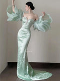 Daiiibabyyy  Elegant Prom Dresses Women Mermaid Strapless Sleeveless Cocktail Dresses Wedding Party Dresses Vestidos De Cóctel Customized