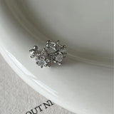 Daiiibabyyy  1PC Shiny Zircon Star Clip Earrings for Women Girl Simple Sweet Party Ear Cuff Silver Color Light Luxury Jewelry Gift