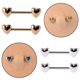 DAIIIBABYYY  -  1 Pair Stainless Steel Love Heart Shape Nipple Piercing Cubic Zirconia Butterfly Crown Barbell Tongue Piercing Body Jewelry