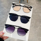Daiiibabyyy Vintage Retro Style Women's Sunglasses Square Shape Semi-rimless Men's Glasses UV400 Protection Fashion Sun glasses for Women