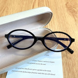 DAIIIBABYYY  -  Small Oval Frame Glasses Women Sweet Anti Blue Light Eyewear Retro Leopard Brand Reading Computer Eyeglasses Decoration