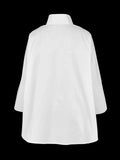 DAIIIBABYYY  -  Women's Ubran Blouses White Shirts Tops Fashion Cotton Stand Collar Loose Long Sleeves Buttons Simple Women Clothing