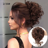 Daiiibabyyy  Synthetic Hair Bun Chignon Messy Curly Hair Band Elastic Scrunchy False Hair Pieces For Women Hairpins Black Brown