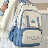 Daiiibabyyy  New Design Nylon School Bag Red Color Large Capacity Backpack Multifunctional Shoulder Bag