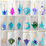 Daiiibabyyy Diamond Crown Key Earring Silicone Mold for DIY Epoxy Resin Craft Pendant Ornament Jewelry Making Findings