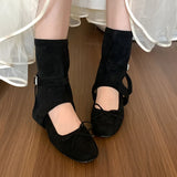 Daiiibabyyy 2024 Purple Mid-Calf Denim Sandals Boots Womens Western Modern New In Boots Ladies Boots Footwear Black Female Mary Jane Shoes