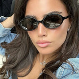 DAIIIBABYYY  -  Sexy Small Oval Leopard Sunglasses Women Lovely Ins No Makeup Plain Glasses Frame Men Eyewear Cute Decorative Computer Glasses