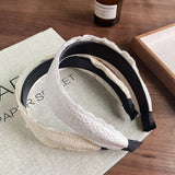Daiiibabyyy  1/2 Pcs ladies' Hair Bands Korean Pearl Lace Wide Edge Sweet Simple Versatile Hair Hoops Retro And High-quality Hair Accessories