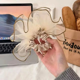 DAIIIBABYYY  -  1pc organza fashion skirt shape large intestine hair tie new mesh pleated head flower hair rope tie head band hair ornament