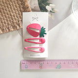 DAIIIBABYYY  -  3pc Fashion Cartoon Cute Fruit BB Hairpin Hair Clips for Women Girls Childs Gift Hair Accessories Party Holiday Ornament