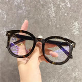 DAIIIBABYYY  -  Trendy Round Presbyopia Glasses Personalized Elderly Reading Glasses Fashionable Leopard Anti Blue Light Far Sight Eye Glasses