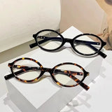 Daiiibabyyy  Y2K Oval Anti Blue Light Blocking Glasses Women's Clear Anti Radiation Filter Glasses Anti Radiation Eyeglass