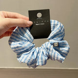 DAIIIBABYYY  -  Satin Silk Scrunchies for Hair Free Shipiping Ties Romantic Plaid Pattern Korean Fashion Hairstyle  Elastic Hair Rubber Bands