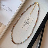 Daiiibabyyy  New Natural Stone Pearl Bracelet Women's Luxury Elegant Handmade Beadeds Chain Necklace New Fashion Luxury Jewelry