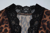 Daiiibabyyy  Women Elegant Leopard Print Lace Top Fashion V-neck Sleeveless Single-breasted Slim Cropped Tops Summer Ladies Streetwear