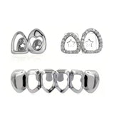 Daiiibabyyy  3Pcs Hip Hop Fashion Hollow-Out Shiny Teeth Accessory , Halloween Performance Props - Unisex Holiday Party Gift