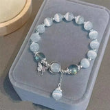 DAIIIBABYYY  -  Moonlight Crystal Bracelet Opal Sea Blue Treasure Light Luxury Elastic Bracelet for Girls Women Fashion Gift Jewelry Accessories