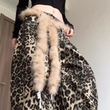 Daiiibabyyy  Jeans Pants Decor Super Soft Punk Fur Belt Y2K Warm Soft Belt Fluffy Waist Chain Street Dance Accessory