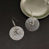 Daiiibabyyy  French Minimalist Resin Imitation Shell Round Slice Pearl Pendant Earrings Women Temperament Jewelry Wedding Party