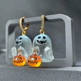 Daiiibabyyy  Cute Fashion Charming Halloween & Pumpkin Hoop Earrings Cute Resin Jewelry for Women Perfect for Parties & Gifts