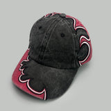 Daiiibabyyy  American Retro Flame Embroidered Baseball Caps for  Sunshade To Show Their Faces, Small Street Hip-hop Niche Cap