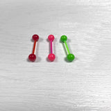 DAIIIBABYYY  -  1PC Soft Barbell Tongue Piercing colorful Flexible  invisible Tongue Jewelry Suitable for the healing period  14G Length 16mm