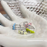 Daiiibabyyy   -  Harajuku Colorful Dropping Glaze Ear Clip Earrings Y2K Dopamine Accessories Cool Bow Clip Earings for Girls Women Jewelry Gift