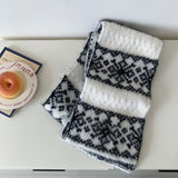 Daiiibabyyy  Jacquard Knitted Scarves For Women&Men Scarf Shawl Winter Warm Wraps Scarf Female Neck Scarf Shawls Unisex Coldproof ScarvesJ